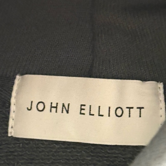 John Elliott Charcoal Hoodie with Side Zipper - Picture 5 of 6